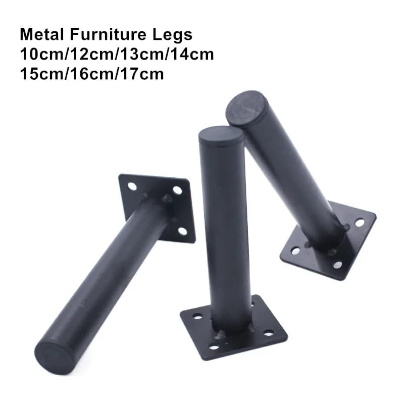 Pieds de meuble rond en métal avec vis, 10cm – 17cm, 4 pièces, pour meuble de maison, Table, chaise, lit