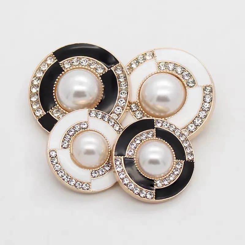 Boutons strass de luxe pour manteau, matériel de couture, accessoires de couture, boutons en perles, boutons décoratifs de 23mm pour vêtements, 10 pièces