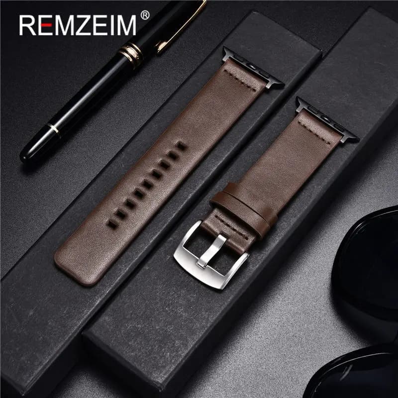 Bracelet en cuir marron pour Apple Watch, pour Apple Watch 4 3 38mm 40mm, pour iwatch 8 7 6 5 44mm 42mm