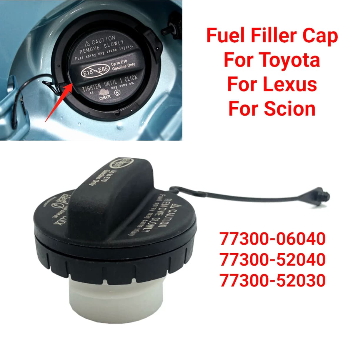 77300-52040 Bouchon de réservoir de carburant intérieur pour Toyota Camry Corolla Cruiser Hilux RAV4 Highlander Yaris Avalon pour Lexus LS LX ES