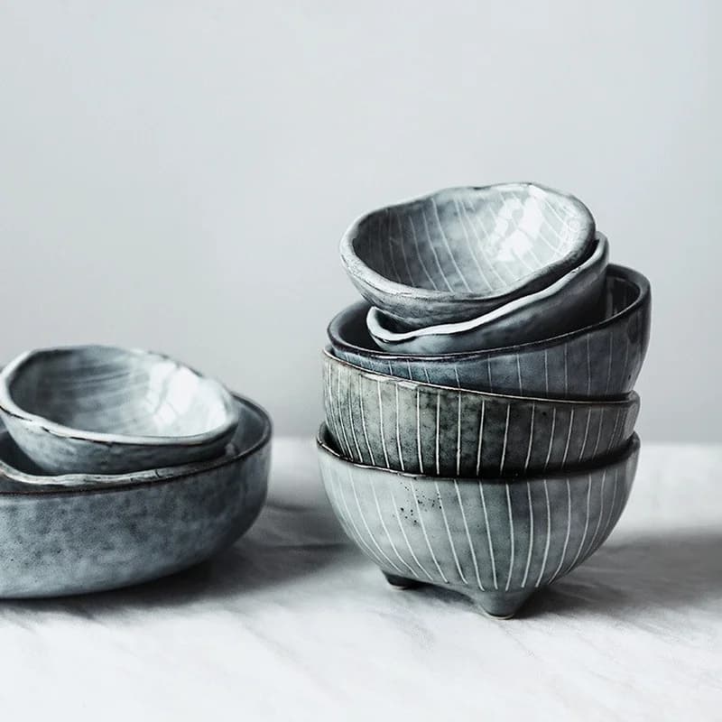 Céramique de Style japonais, petits plats à Sauce Unique, bol à riz, vaisselle de table, grand bol à soupe Ramen, bol à Dessert ICr Eam