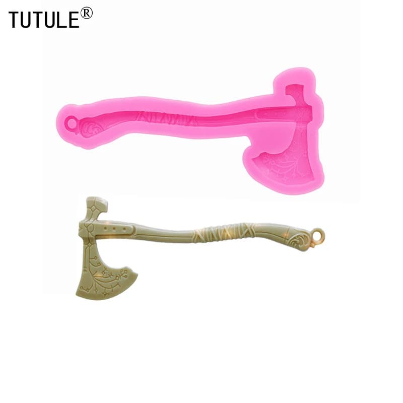 Moule en silicone brillant avec trou de porte-clés, moule à gâteau en résine époxy polymère