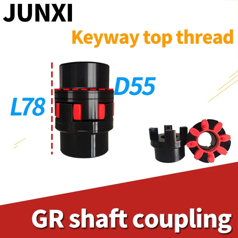 XL D55 L78 GR/GS24, coupleur flexible à mâchoires pour vis à billes de moteur CNC, araignée, arbre en acier, 15/16/17/18/19/20/22/24/25/28/30 mm