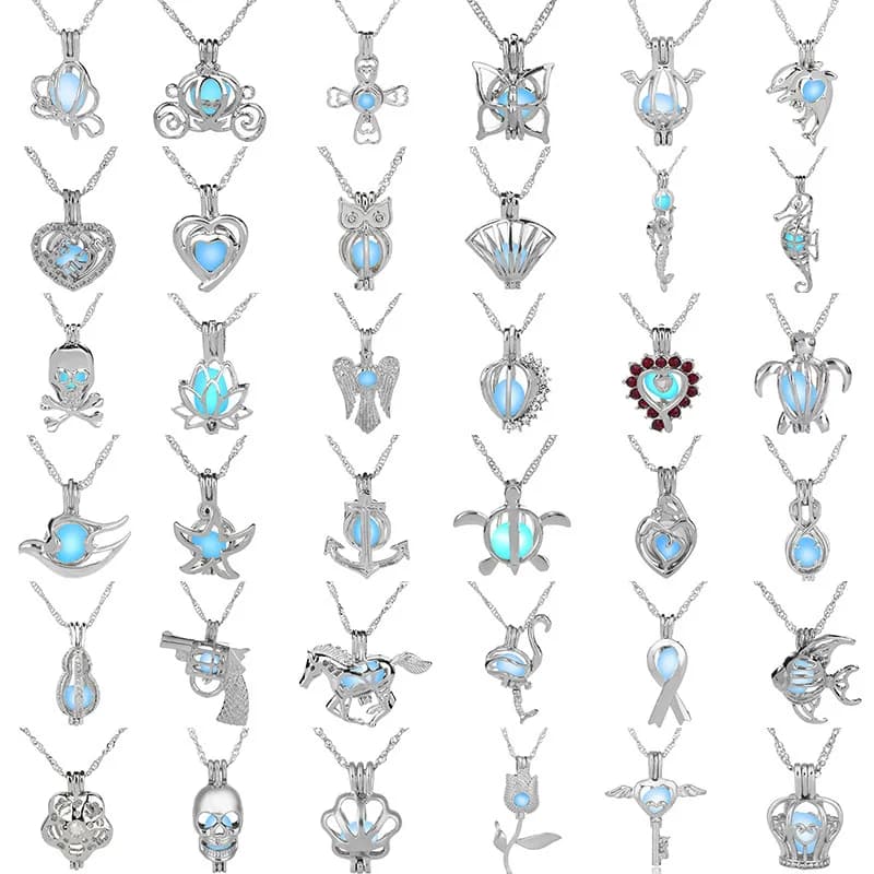 Collier avec pistolet, cœur, sirène, croix, tortue, 3 couleurs, perles scintillantes, Cage, chaînes, bijoux, pour femmes, 2021