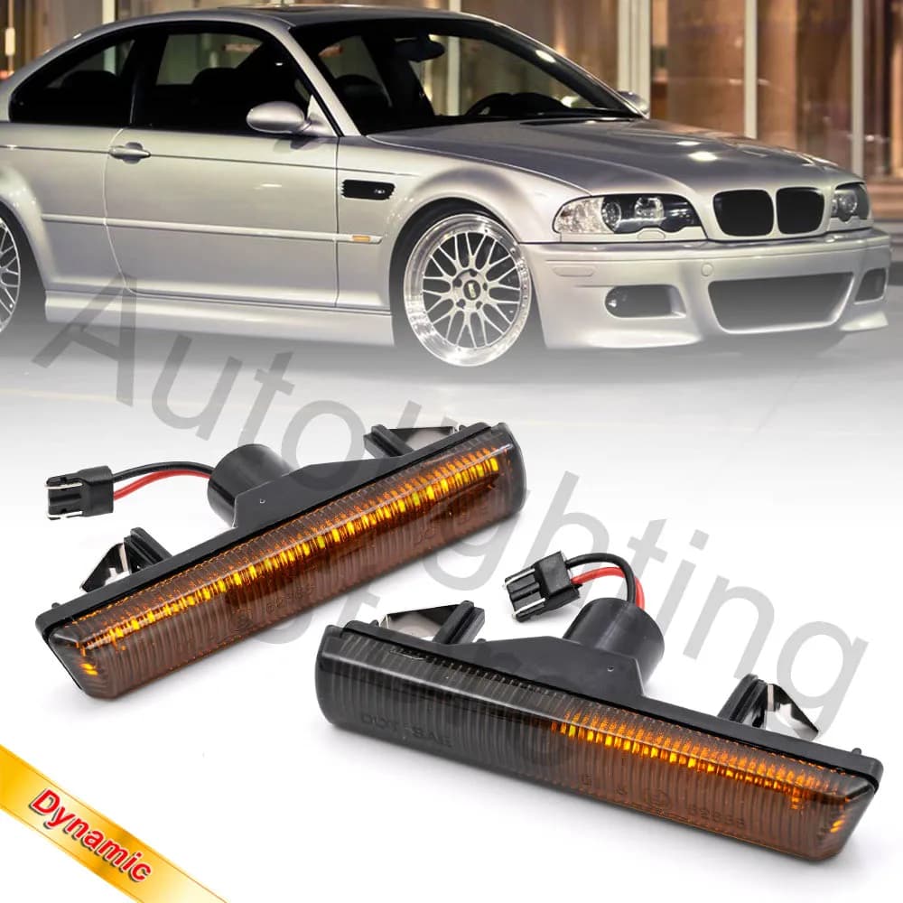 2 pièces LED marqueurs latéraux fréquents lampes clignotant indicateur clignotants lumière pour 01-06 BMW E46 M3 coupé/Convertible 95-01 E38