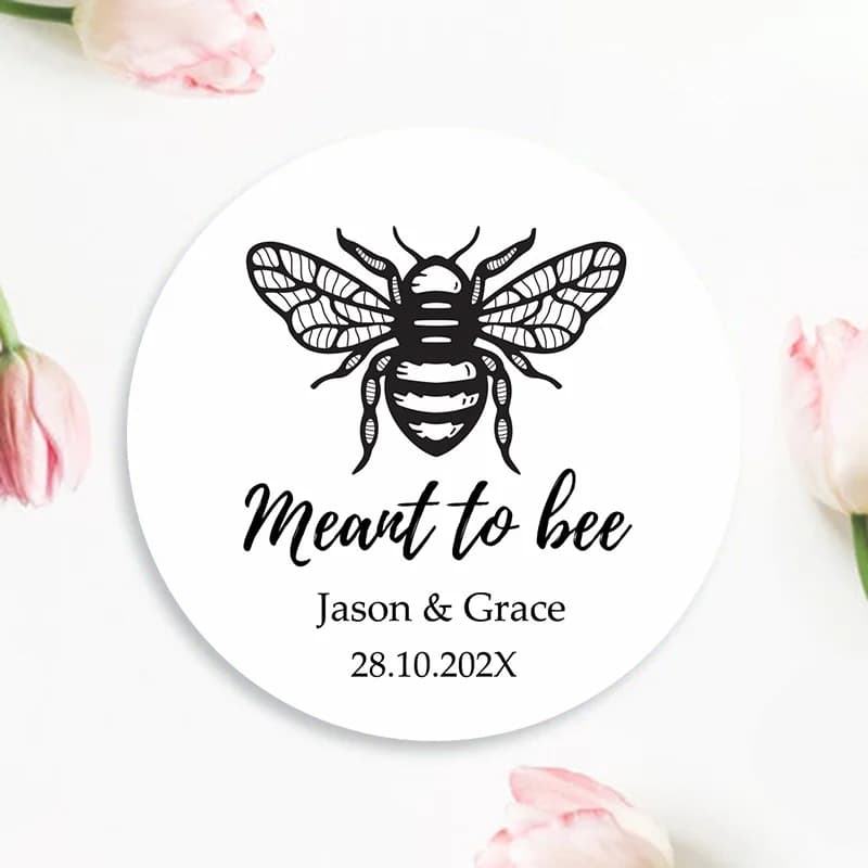 Autocollants personnalisés pour faveurs de mariage, texte personnalisé, équation attro miel, papier brillant et kraft