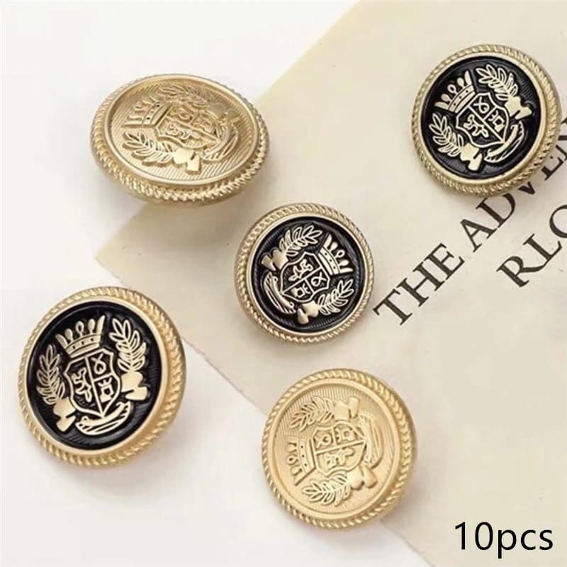 Boutons de costume de Style collège britannique, 10 pièces, motif couronne, boutons de veste de manteau doré, accessoires de couture, boutons de chemise faits à la main, bricolage