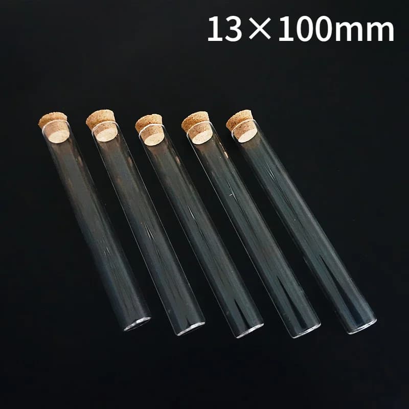 Tubes de Test en verre transparent avec bouchons, 13x100mm, 24 pièces/lot, fournitures scolaires, cadeau de mariage