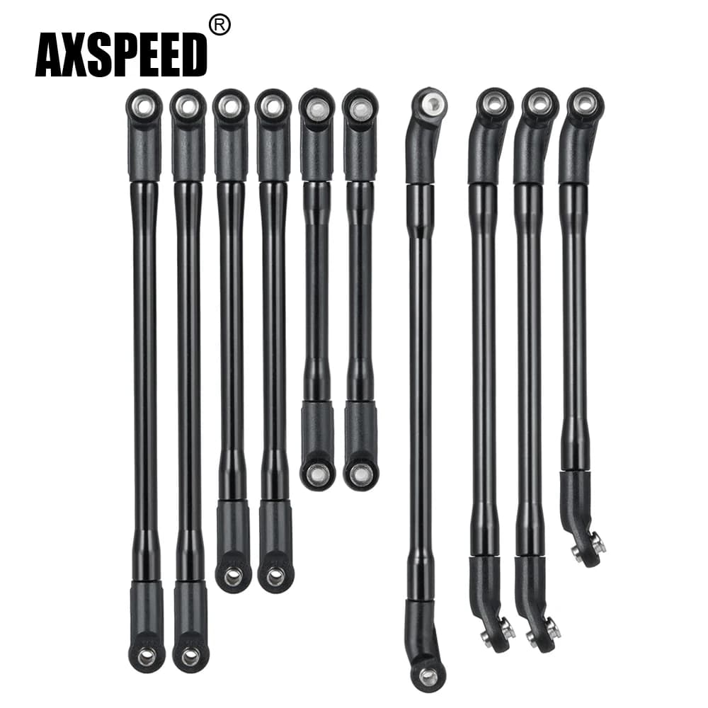 AXSPEED 10 pièces de biellettes de liaison en aluminium CNC pour Axial SCX10 II 90046 90047, empattement 313 mm, pièces de mise à niveau pour voiture RC Crawler 1/10