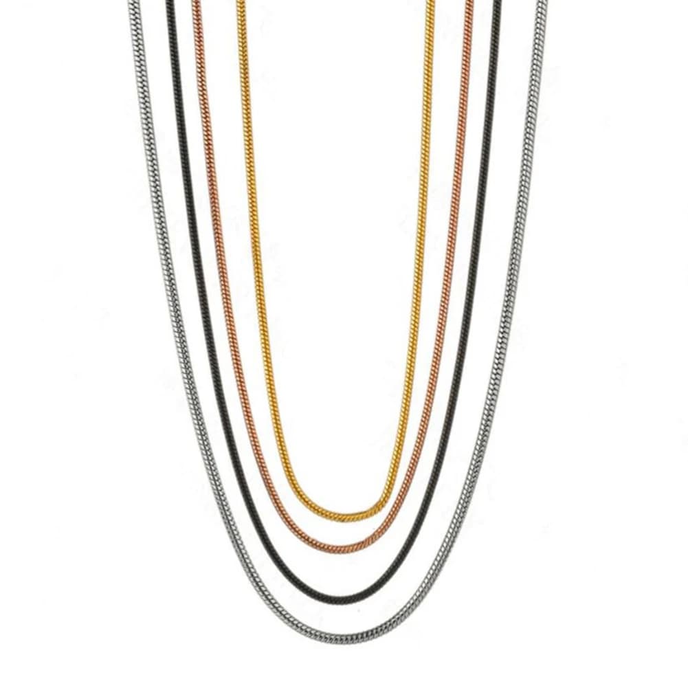 Collier Pendentif en Acier Inoxydable pour Homme et Femme, Bijoux de Différentes Longueurs, Largeur 0.9/1.2/1.5mm