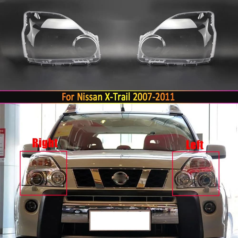 Lentille de phare de voiture pour Nissan x-trail 2007 2008 2009 2010 2011, couvercle de phare de remplacement, coque de voiture