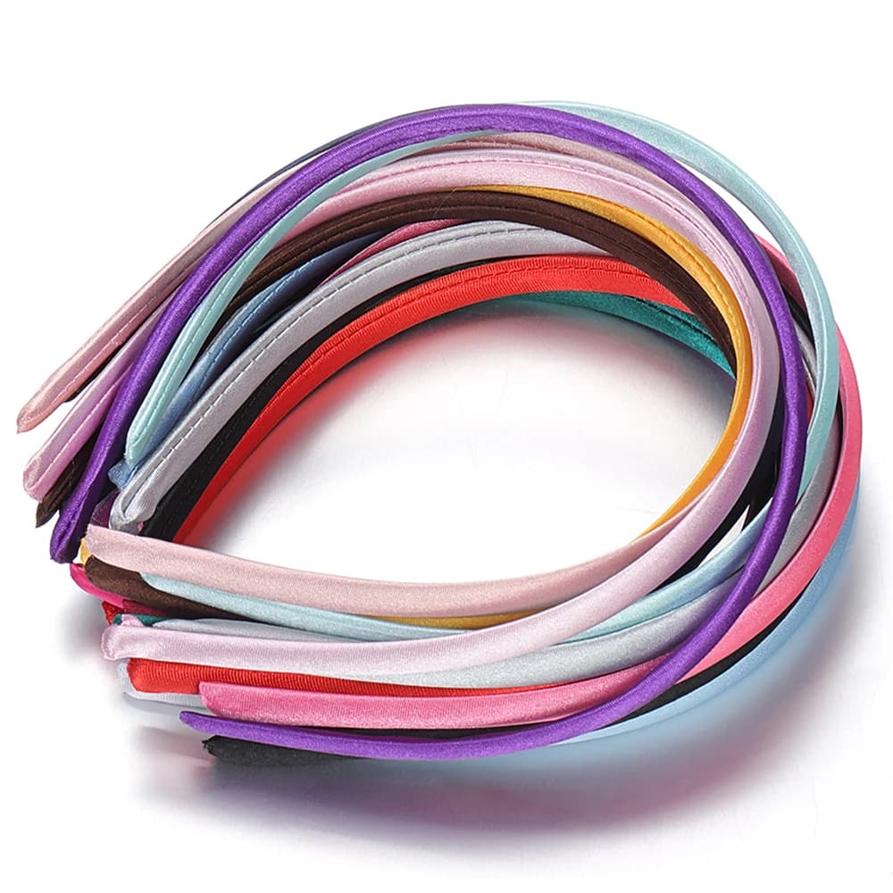 10 pièces 9mm tissu bandeau cheveux tête cerceau bandeau bandeau coloré chapeaux pour Base vierge réglage cheveux bijoux bricolage accessoires