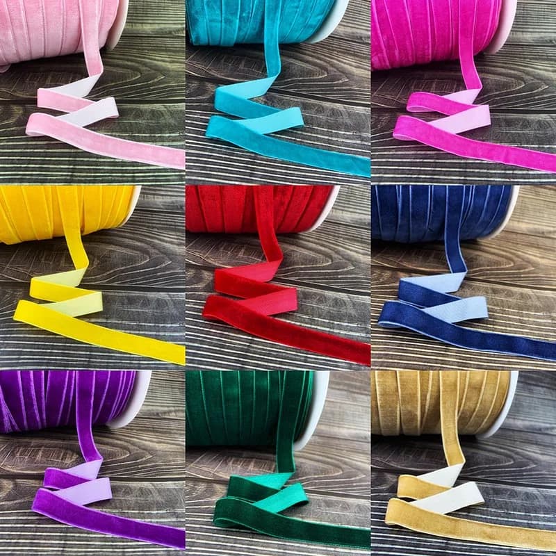 Ruban en velours de 5 Yards pour décoration de fête de mariage, ruban fait à la main, emballage de Bouquet de cadeaux, nœuds de cheveux DIY, rubans de noël 6-25mm