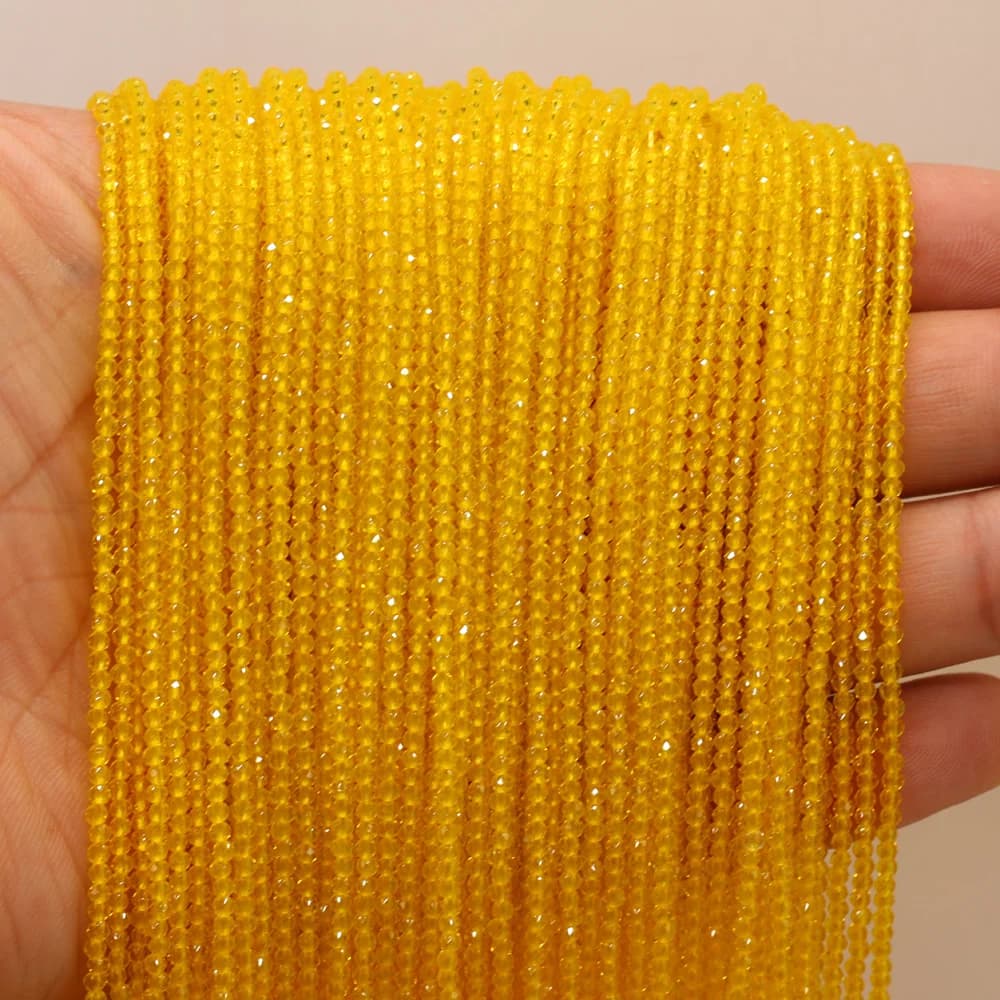 Perles rondes Section 2mm pierre semi-précieuse naturelle spinelle jaune perle en vrac pour les femmes fabrication de bijoux bracelet à bricoler soi-même collier 38cm