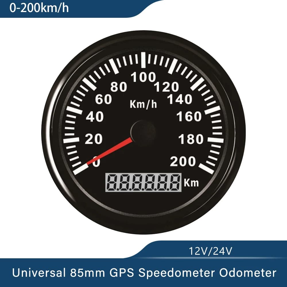 Compteur de vitesse GPS 85mm, 120 km/h, 200 km/h, jauge d'odomcirculation RL UTV, moto, voiture, camion, bateau, yacht, 9-32V, rétroéclairage rouge, nouveau