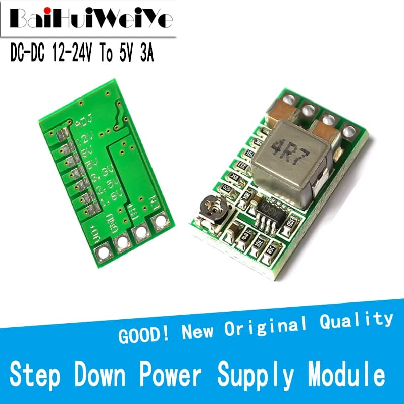 Mini Module d'alimentation abaisseur, convertisseur de tension réglable 97.5% 1.8V 2.5V 3.3V 5V 9V 12V DC-DC 12-24V à 5V 3A, 1 pièce