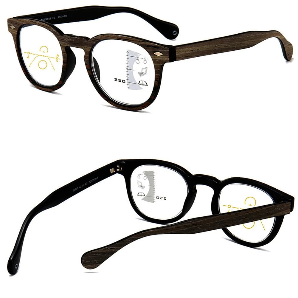 CLARA VIDA-Lunettes de Lecture Rétro Anti Blu-ray pour Homme et Femme, Accessoire Intelligent, Progressif, Rond, Loin et Près, + 1.0 + 1.5 + 2.0 à + 4.0