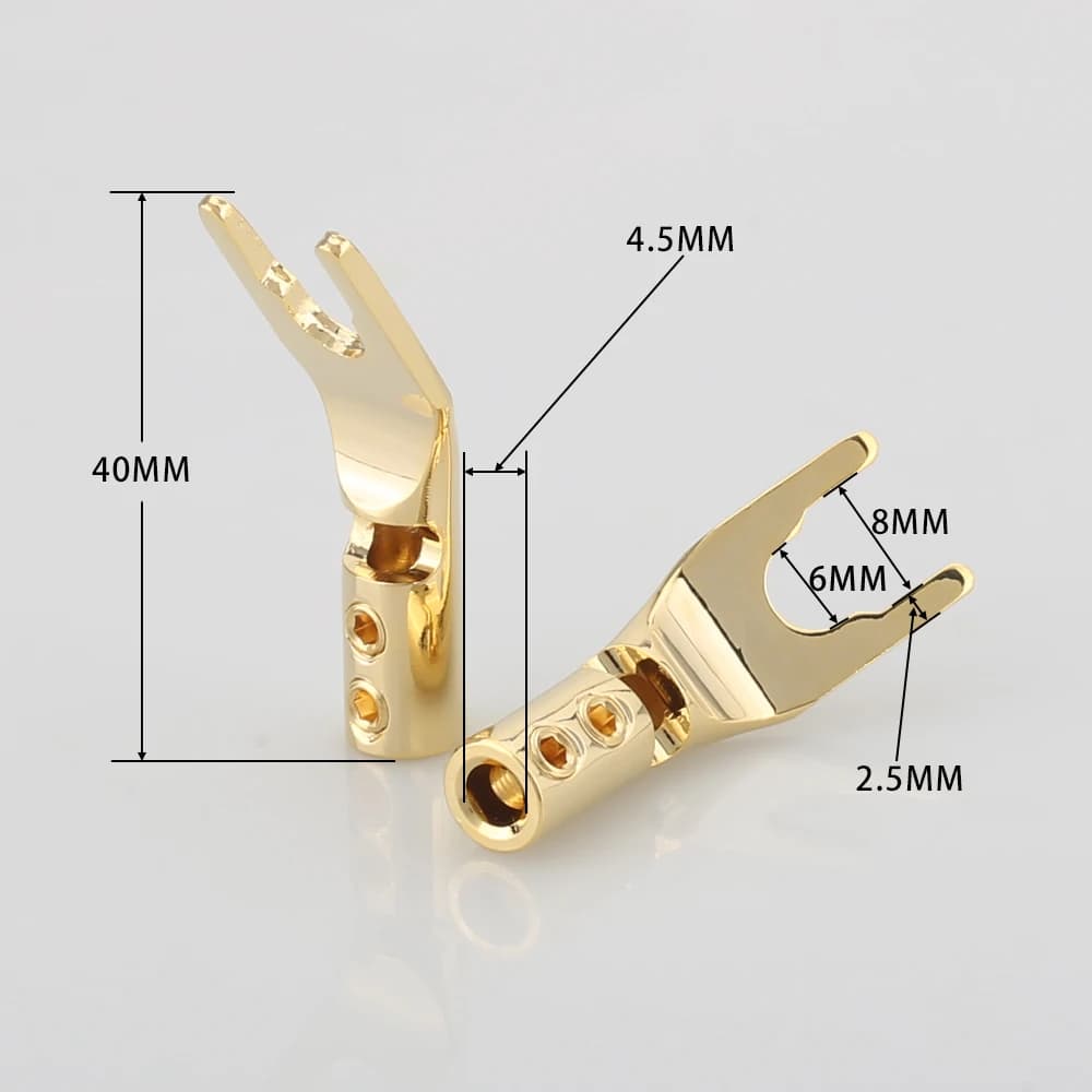 Audiocrast VSY00G/S/R/CU 24K or/argent/Rhodium/cu plaqué cuivre solide prise pelle prise haut-parleur câble fil connecteur HiFi