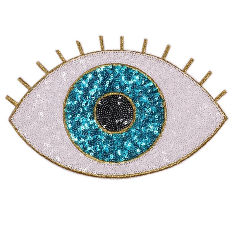 Patch pour les yeux pour femmes, bricolage, paillettes, cils, affaire avec It, patchs de motard pour vêtements, autocollants