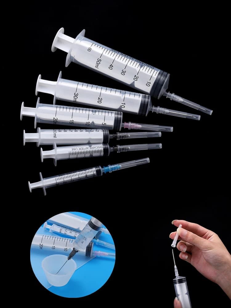 Seringue en plastique réutilisable de 3-60ml, avec aiguille de distribution, Pipette d'injection de liquide, outils pour bricolage, résine époxy, outil de fabrication de bijoux, 1 pièce