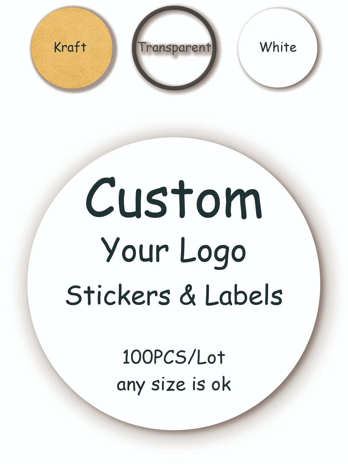 Autocollant Personnalisé Transparent avec Logo, Étiquette d'Emballage Personnalisée, pour Baptême, Mariage, Anniversaire, Créez Votre Propre Autocollant