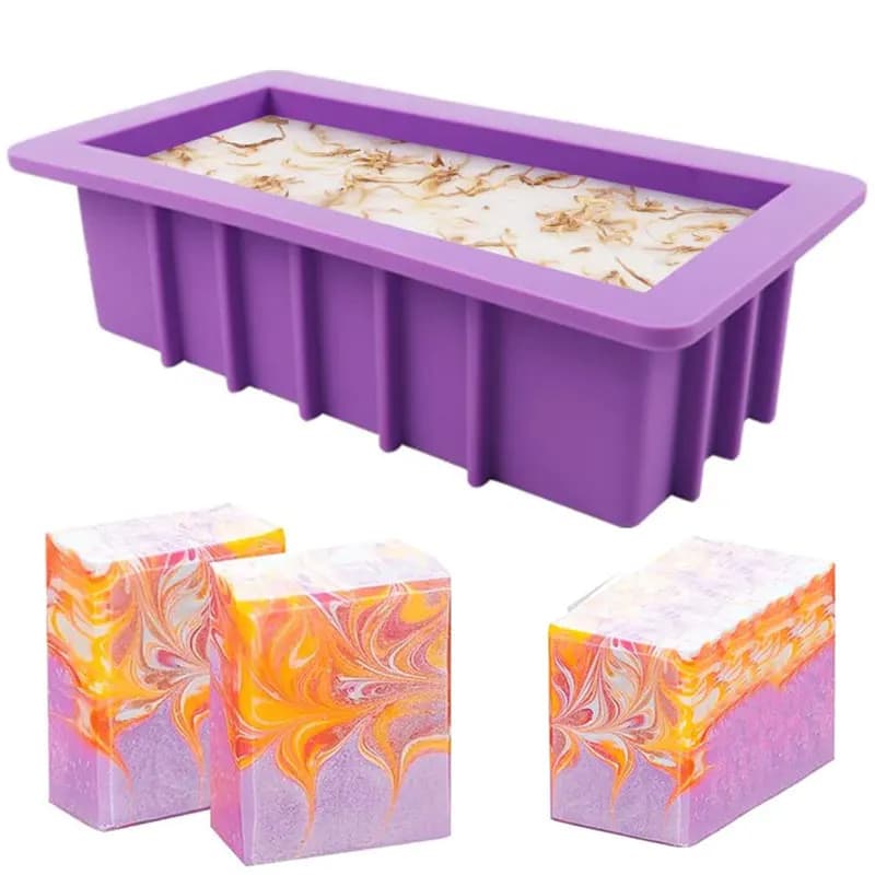 Moule à savon en Silicone de 1100ML, facile à retirer, Rectangle, moule à pain en Silicone pour outil de fabrication de savon fait à la main
