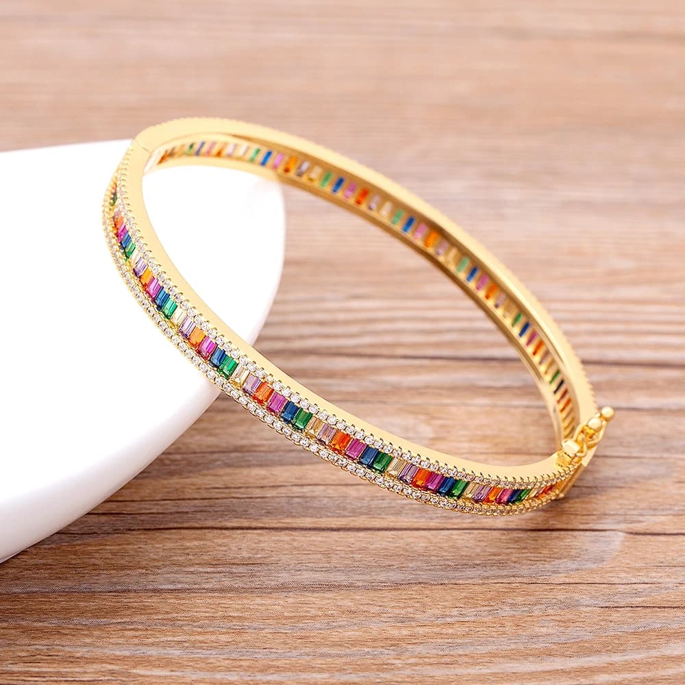 Nidin-Bracelets en cuivre CZ avec fermoir simple pour femme, conception de mode, bijoux fins, cadeau de mariage, vente en gros, nouvelle arrivée