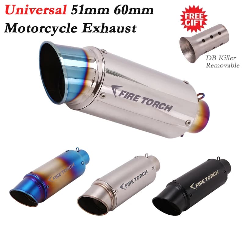 Silencieux universel pour motocross avec DB Killer, projet de tuyau d'accès moto, Escape Moto, R25, Z750, R3, Mt07, Mt09, 51mm, 60mm