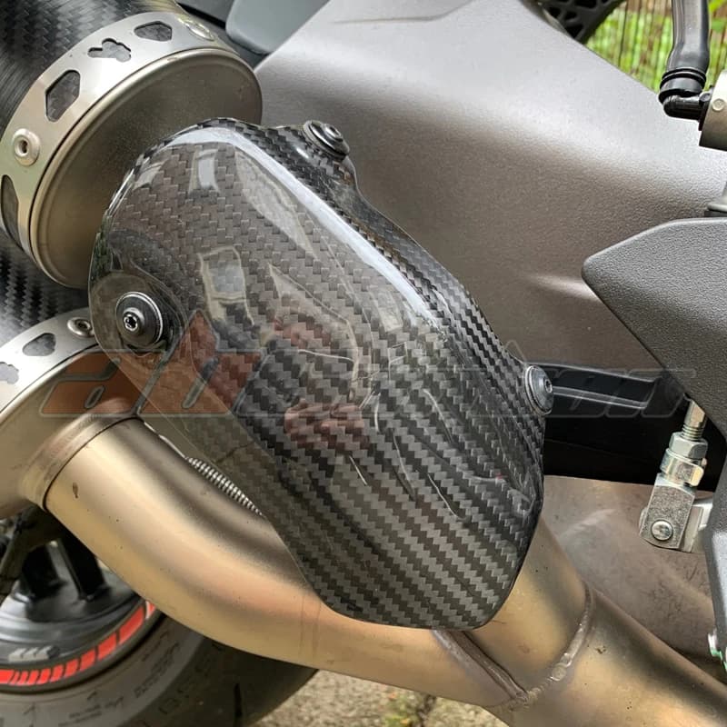Couvercle de bouclier thermique pour tuyau d'échappement, carénage de protection pour Ducati Monster 821 1200, entièrement en Fiber de carbone 100%