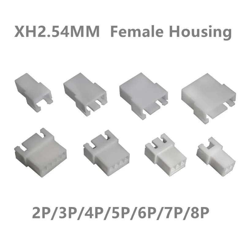 50 pièces XH2.54 connecteur fils en-tête boîtier femelle 2P 3P 4P 5P 6P 7P 8Pin 2.54mm coque en plastique 2.54mmpas XH pour PCB jst