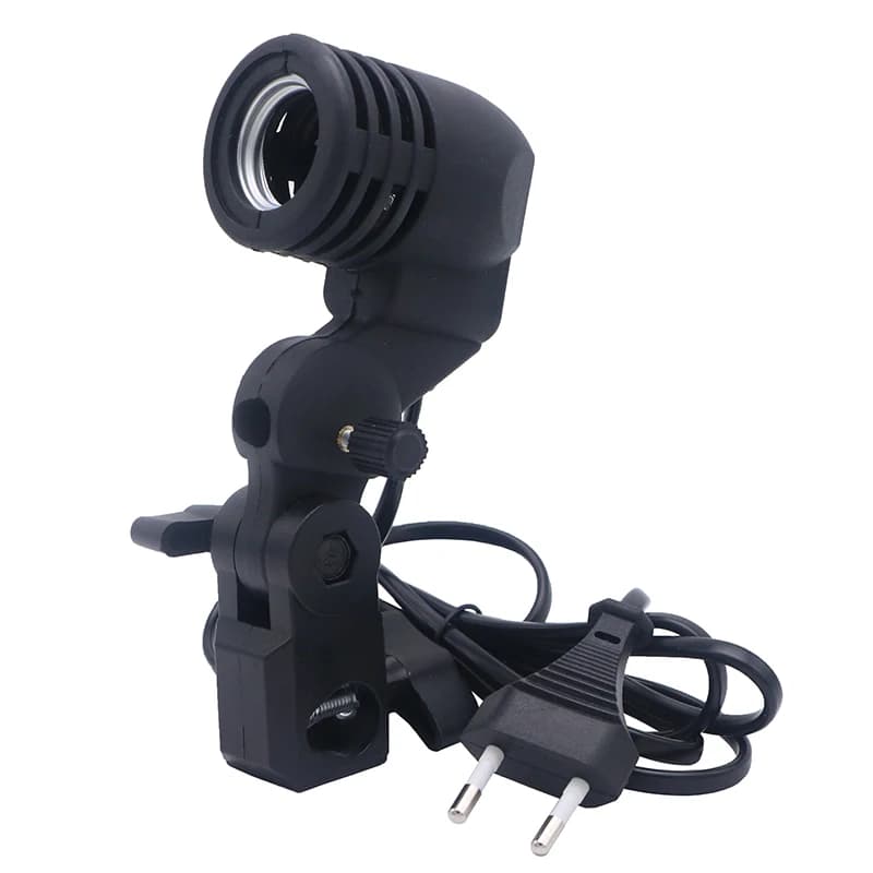 Prise ue E27 prise Softbox lampe photographique ampoule support de Base adaptateur pour Studio Photo remplissage lumière support de Base pour trépied