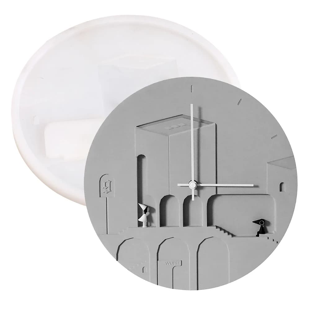 Moule en silicone pour horloge en ciment créatif, artisanat mural, outil de décoration exécutif en béton pour la maison