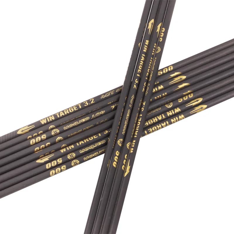 Arbre de flèche en carbone pur pour tir à l'arc classique, ID 3.2mm, éventuelles 400 500 550 600 700 800, 31 pouces, 12 pièces