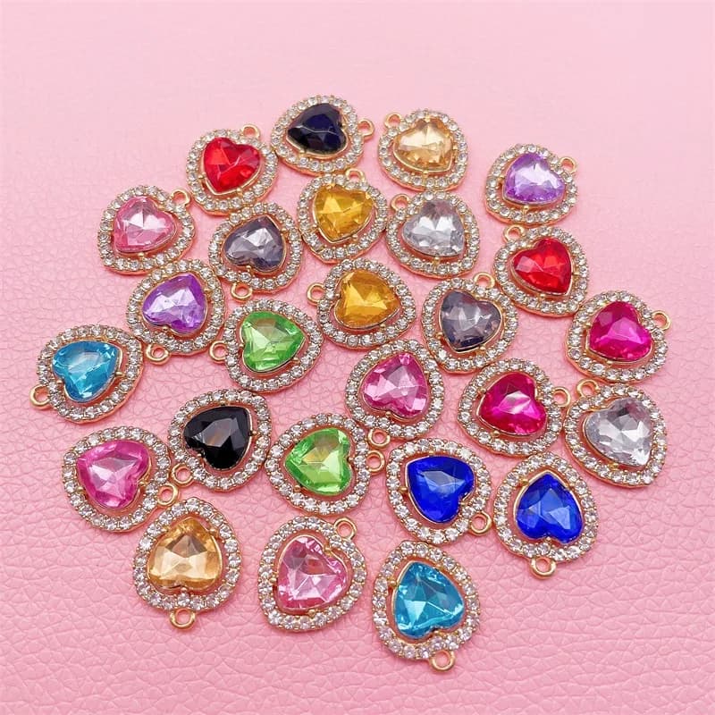 PeFête in-Collier Pendentif Coeur de l'Océan pour Femme, Bijoux DIY, Fournitures de Direction, Cadeau Jour de Léon, Breloques, Mode, 12Pcs, Ensemble