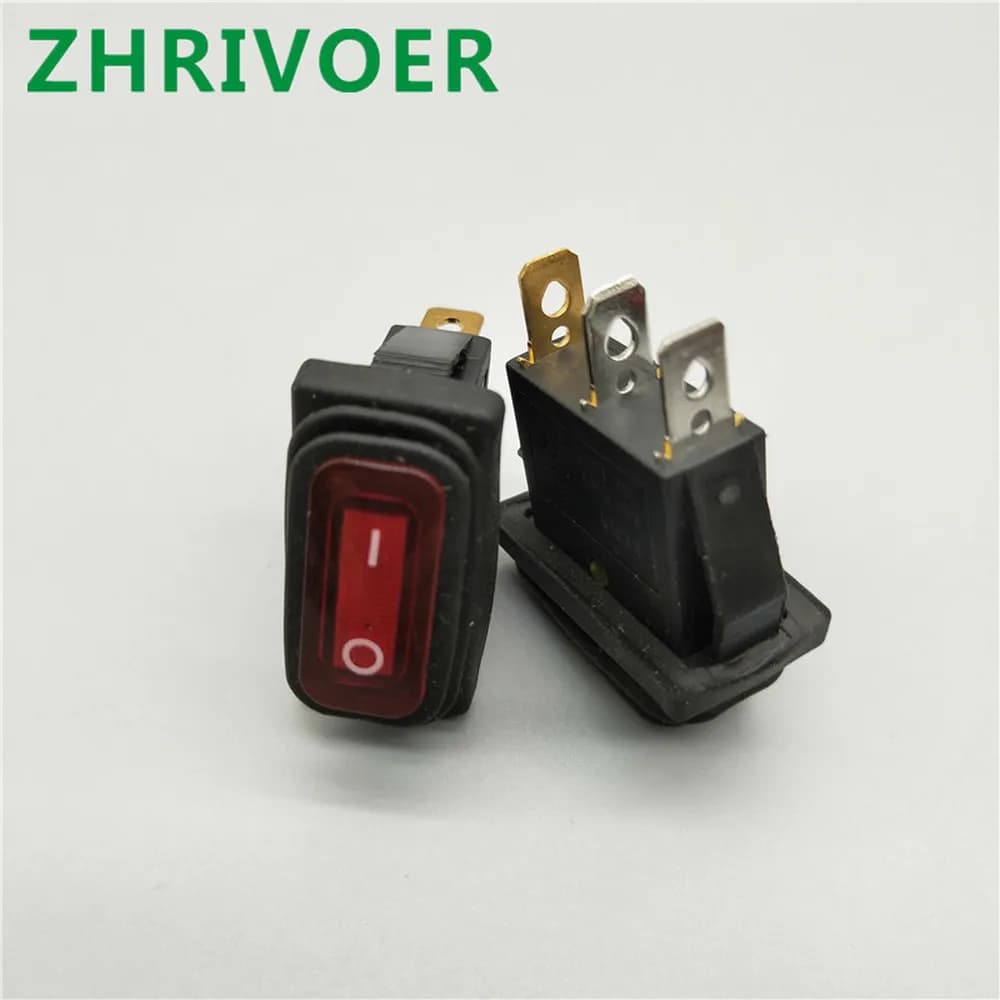 Joli à bascule long rectangulaire étanche IP67, KCD3, 3 broches, 12V, 220V, lumière LED, marche, arrêt, tableau de bord automobile, type de navire, 1PC