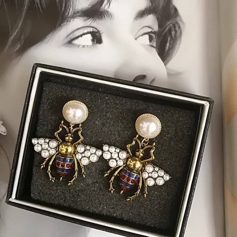 Boucles d'oreilles pendantes en perles de cristal pour femmes, bijoux de luxe, cadeau de fête