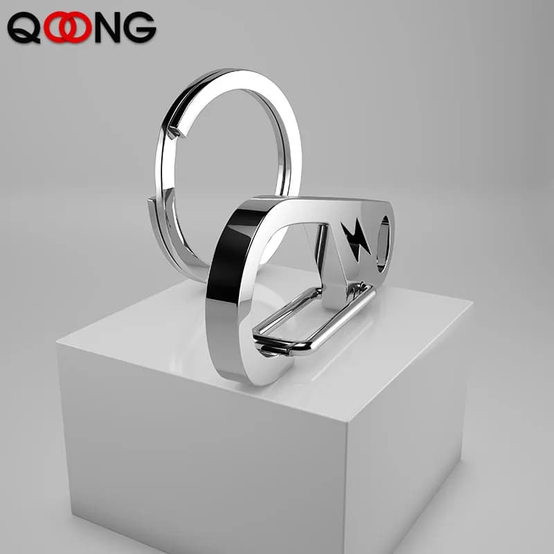 Porte-clés en acier inoxydable, Design créatif de signe de foudre, porte-clés suspendu à la taille, porte-clés en métal fait à la main, porte-anneaux pour voiture Y99