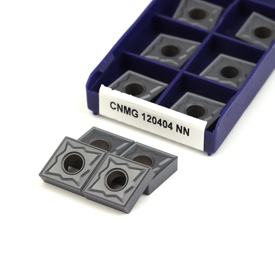 Lot de 10 outils de tournage originaux CNMG120408-NN, Lame de tournage cylindrique CNMG120404-NN, Lame de tournage pour usinage sur tour