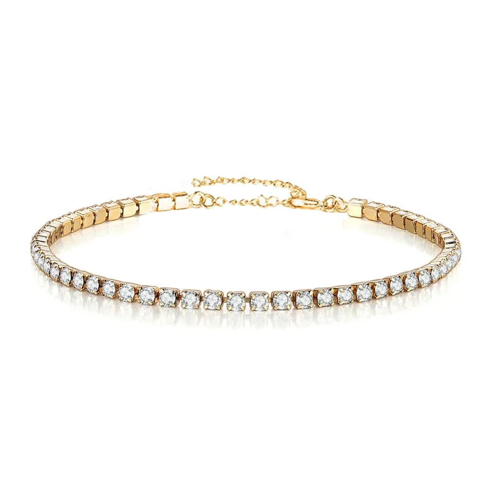 Bracelets de tennis en cristal pour femmes et filles, bijoux simples, acier inoxydable, biscuits, minimaliste, mode