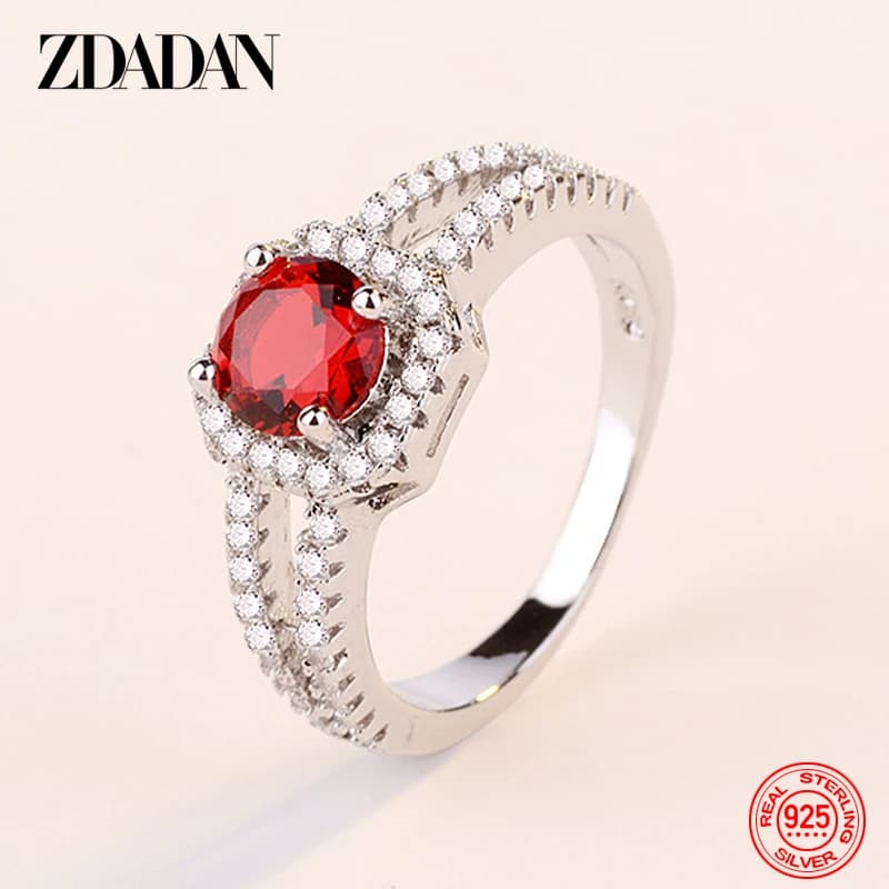 ZDADAN – bague en argent Sterling 925 avec breloque en cristal CZ pour femmes, bijoux de fiançailles et de mariage, cadeau à la mode