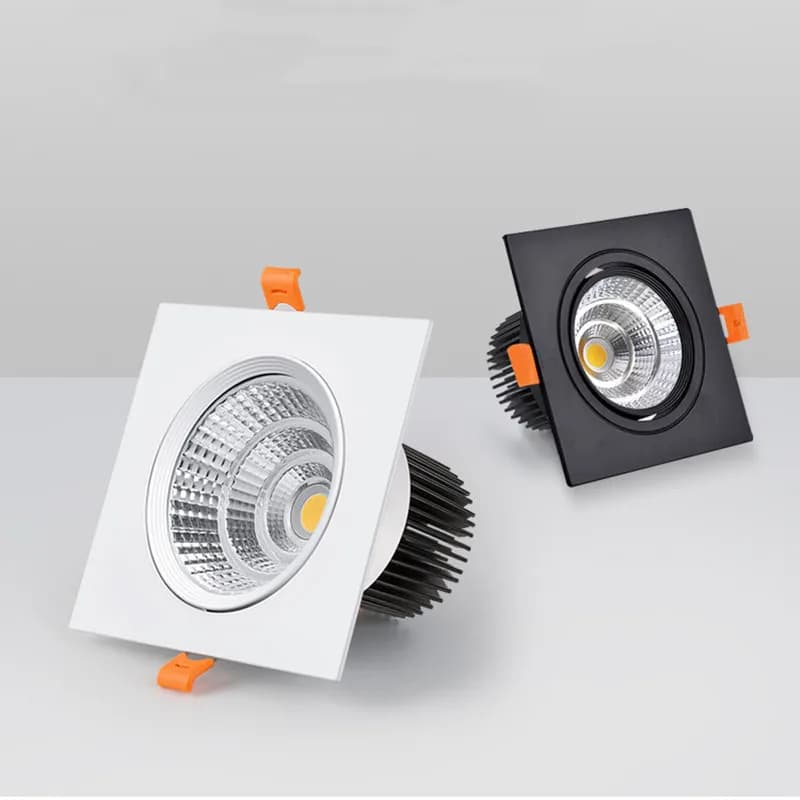 Spot carré à tête unique, lampe LED encastrée au plafond, spot à grille, Doudou, angle réglable, fourniture directe d'usine