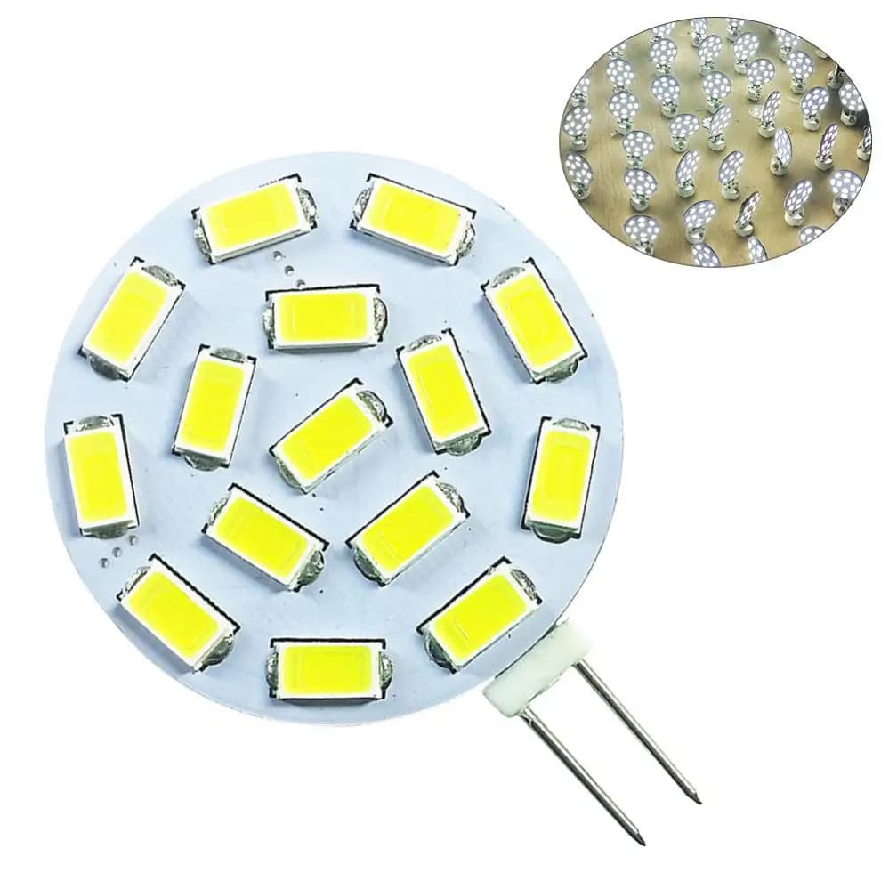 Ampoule LED 15 LED G4 PCB 5730SMD 12V AC/DC 24V DC Blanc Chaud 3000/6000K pour Décoration et Éclairage Domestique