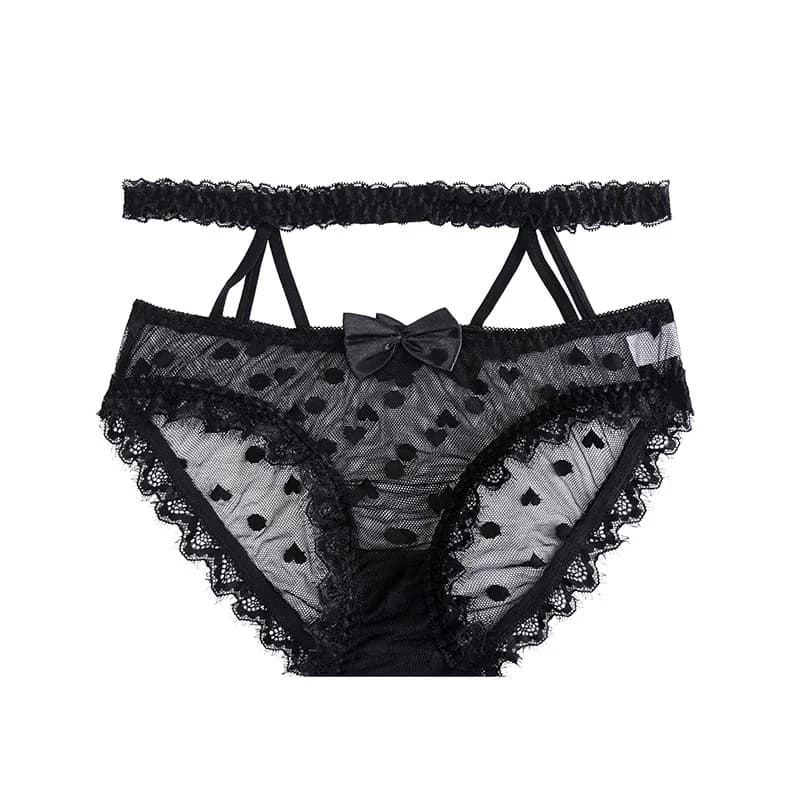 SP & CITY – sous-vêtements érotiques en dentelle et maille taille haute pour femmes, culotte transparente ajourée, Sexy, slip sans couture avec nœud