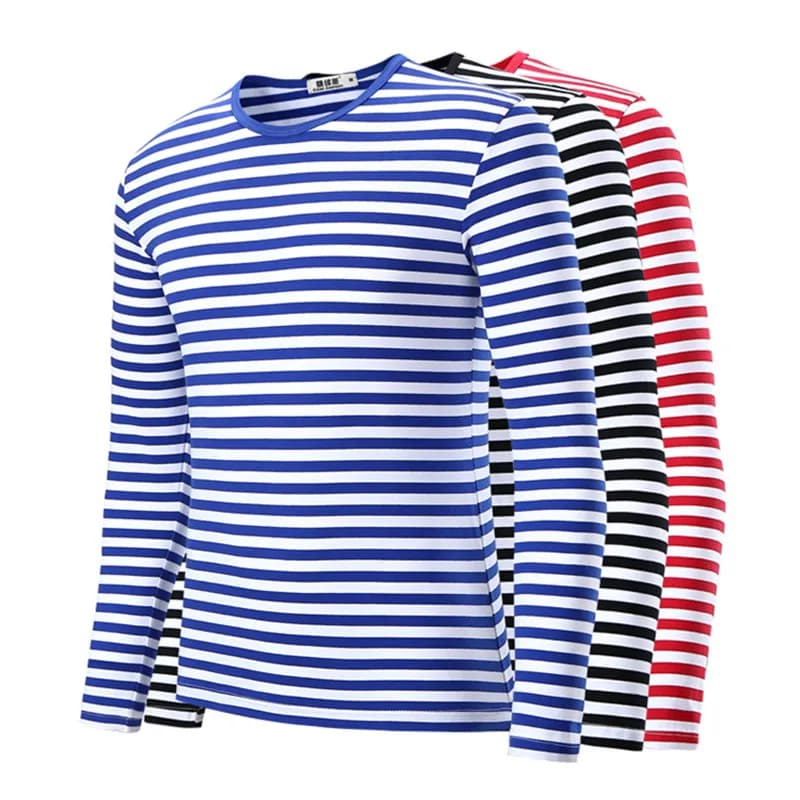 T-shirt à manches longues en coton pour hommes et femmes, vêtements Harajuku, coupe couvertes, haut à rayures, grande taille, mode