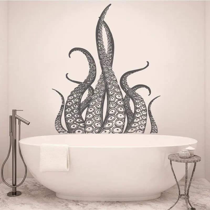 Kraken Octopus Tentacle Vinyl Wall Sticker, Nordic Crusu Myenson Monster, Home Bedroom, HODecoration, Door Decal, Mural, 23