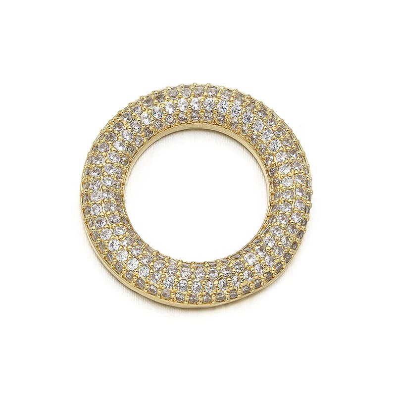 24*24mm Connecteurs de breloques en laiton plaqué or 18K, zircon cubique, faits à la main, accessoires de fabrication de bijoux DIY : VS288