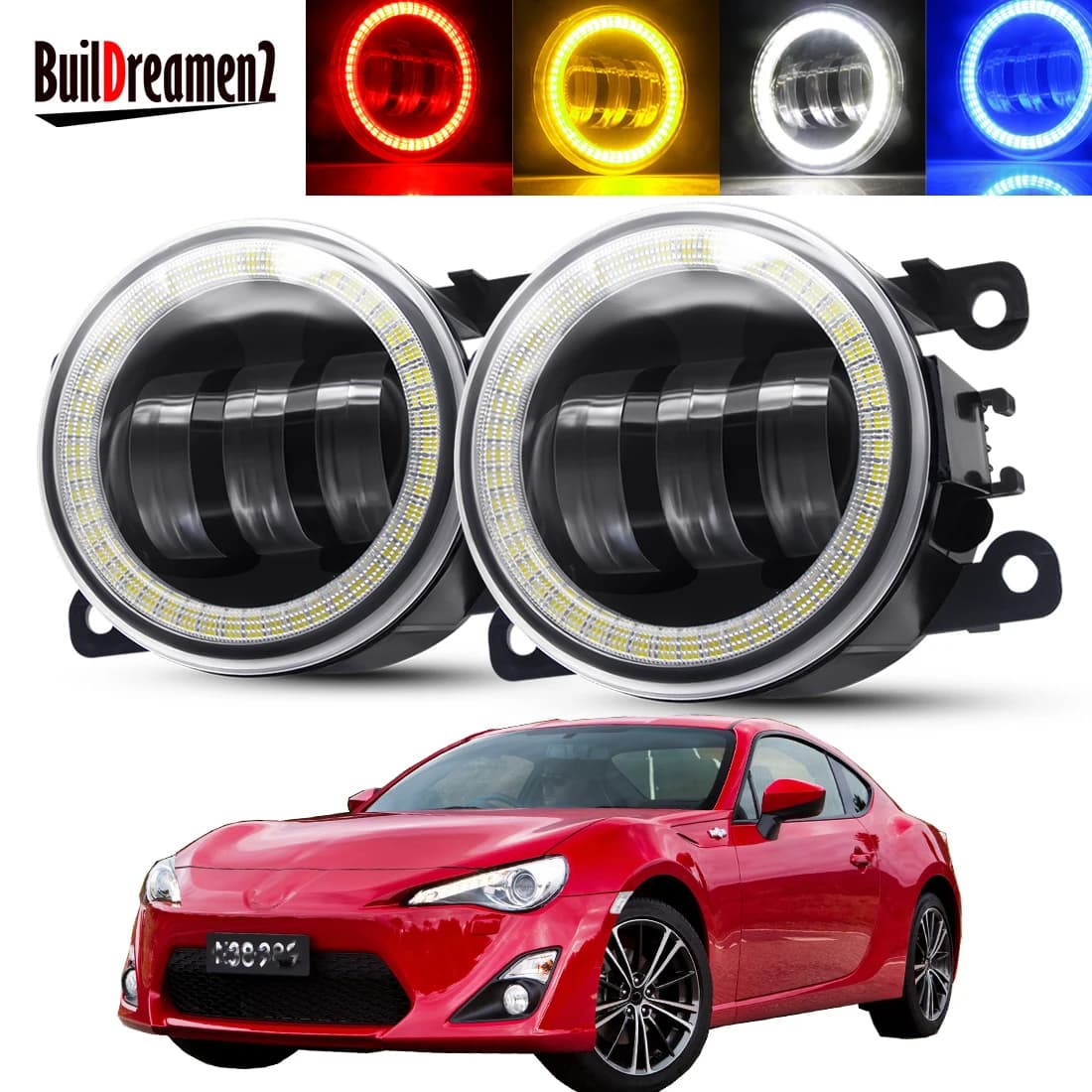 Ensemble de phares antibrouillard Angel Eye, 2 pièces, pour Toyota 86 GT86, pare-chocs avant de voiture, lentille LED, feu de jour DRL 30W 6000LM 12V