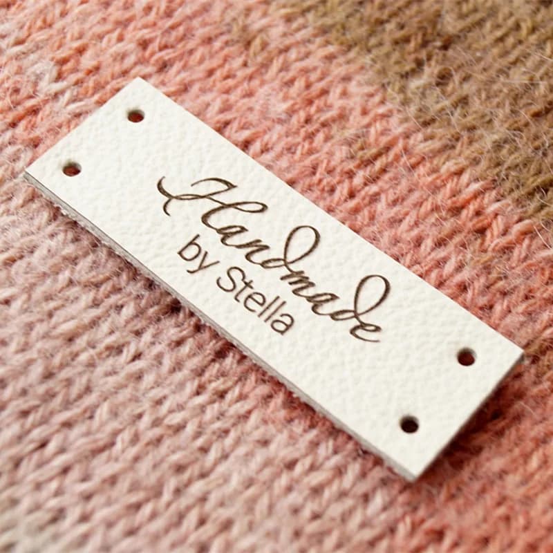 30 étiquettes personnalisées en cuir faites à la main pour vêtements, tricot, marquage de logo, chapeaux, accessoires DIY