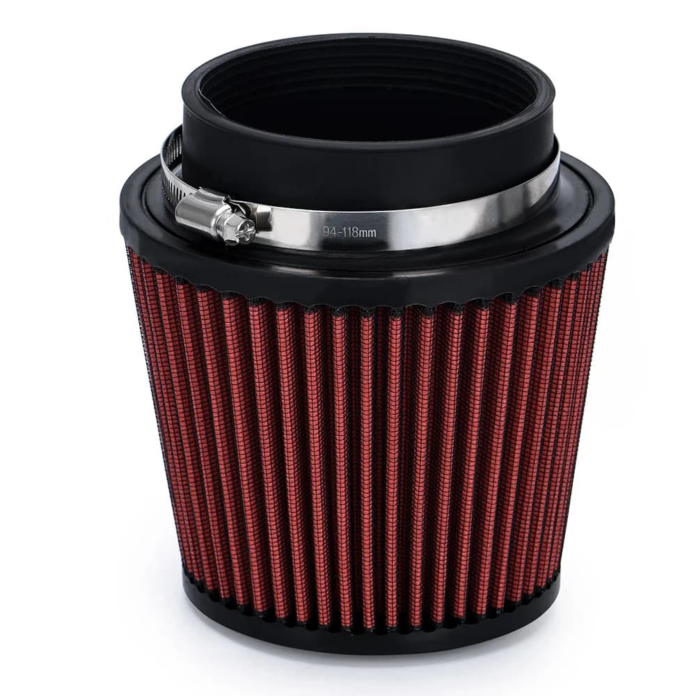Filtre à Air froid universel pour voiture, 4 pouces, 100mm, pour voiture, à haut débit, système d'admission, tête de champignon, rouge