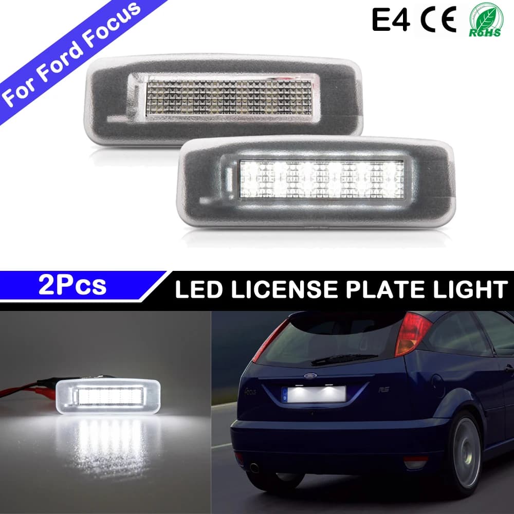 Lampe LED blanche de plaque d'immatriculation pour Ford Focus MK1 1998 – 2005, haute luminosité